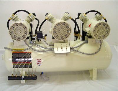 2025 3 Horsepower Triple Head Oilless Dental Air Compressor AIR-COMP93M