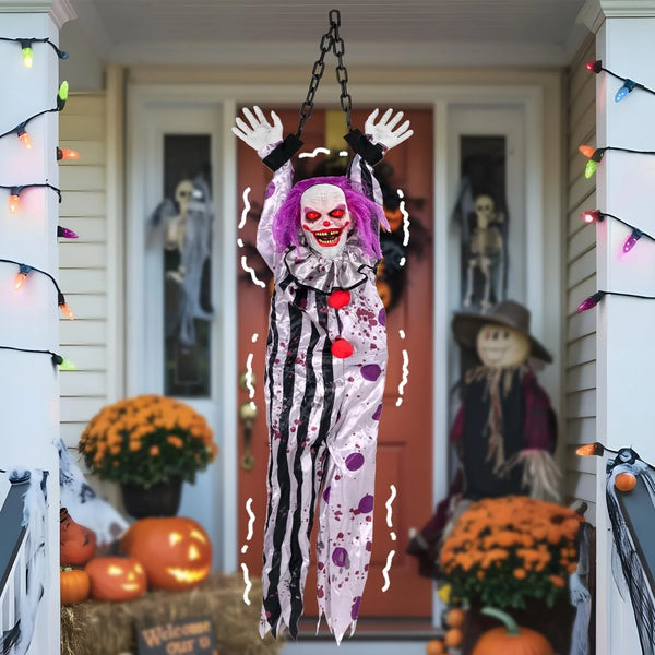 2025 Halloween Decorations Outdoor and Indoor,Scary Halloween Animatronics Clown,Hang
