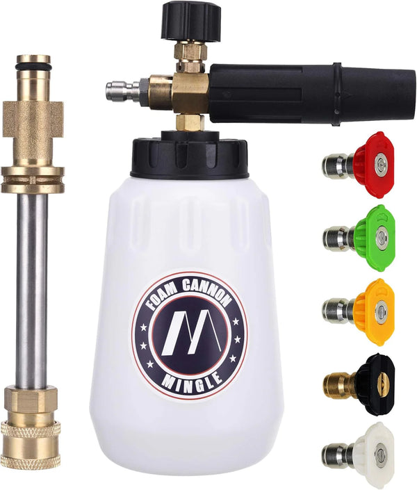2025 Foam Cannon, Compatible with Sun Joe SPX Series Pressure Washer, with 5 Nozzle Tips, 1/4 Inch Quick Connector