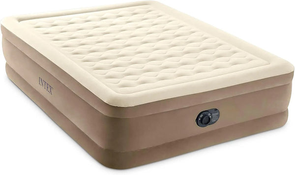 2025 Intex Dura-Beam Deluxe Ultra Plush Air Mattress - Fiber-Tech ¨C Built-in Electric Pump ¨C 18in Bed Height ¨C 600lb Weight Capacity ¨C Queen Size