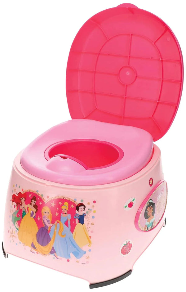 2025 Disney Princess 3-in-1 Potty Training System for Toilet Training Kids, Multi-Stage Potty Training - Floor Potty, Detachable Potty Ring, Step Stool | Toilet Seat for Kids and Toddlers