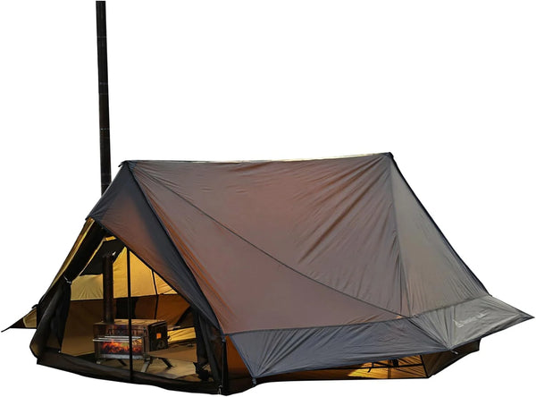 2025 Hot Tent with Stove Jack â€?4 Season Waterproof & Windproof Shelter for 1â€? People, Lightweight for Camping, Hiking, Hunting & Fishing