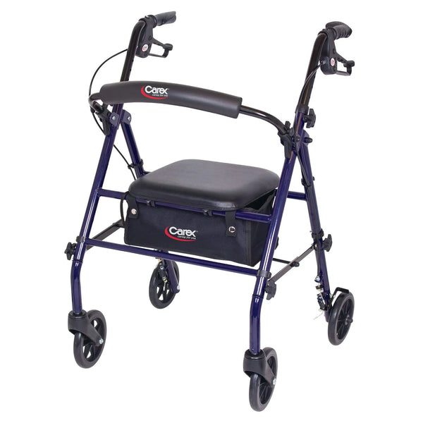 2025 Carex Steel Rollator Walker with Seat and Wheels, Rolling Walker for Seniors,
