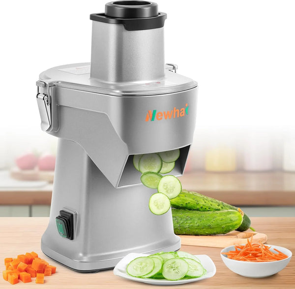 2025 Newhai Upgraded 4 In 1 Electric Vegetable Dicer Slicer Shredder Strip Cutter Commercial Vegetable & Fruit Chopper Multifunctional Automatic Veggie Cutter for Onion Potato Cabbage Lemon, 200W, 110V