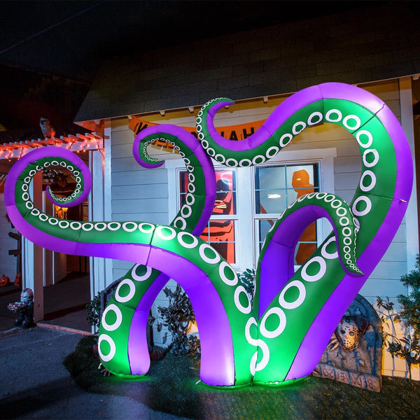 2025 7.2 FT Halloween Inflatables Octopus Outdoor Decorations Blow Up Yard with Built-in LEDs for Window Garden Lawn Indoor Party Decor