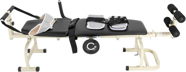 2025 Lumbar Traction Bed, Folding Massage Bed, Back Stretcher Traction Spinal Decompression Devices Therapy Massage Table for Cervical Spine Body Stretching