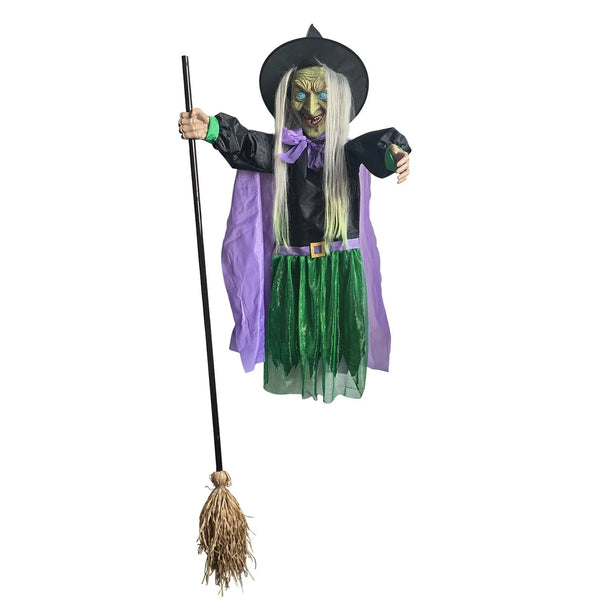 2025 Flying Witch Halloween Decor Halloween Hovering Witch On Broom Spooky