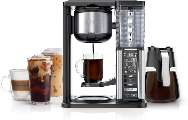 2025 Ninja Specialty Coffee Maker, Hot & Iced Coffee, 6 Brew Styles, 8 Sizes, Small Cup to Travel Mug, 10-Cup Carafe, Fold-Away Frother, Permanent Filter, Removable Reservoir, Black, CM401
