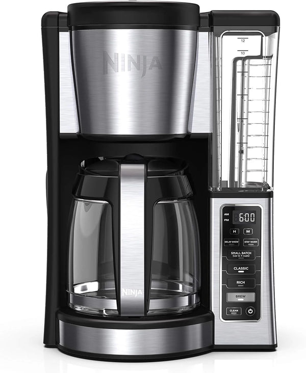 2025 Ninja 12-Cup Programmable Coffee Brewer, 2 Brew Styles, Adjustable Warm Plate, 60oz Water Reservoir, Delay Brew - Black/Stainless Steel