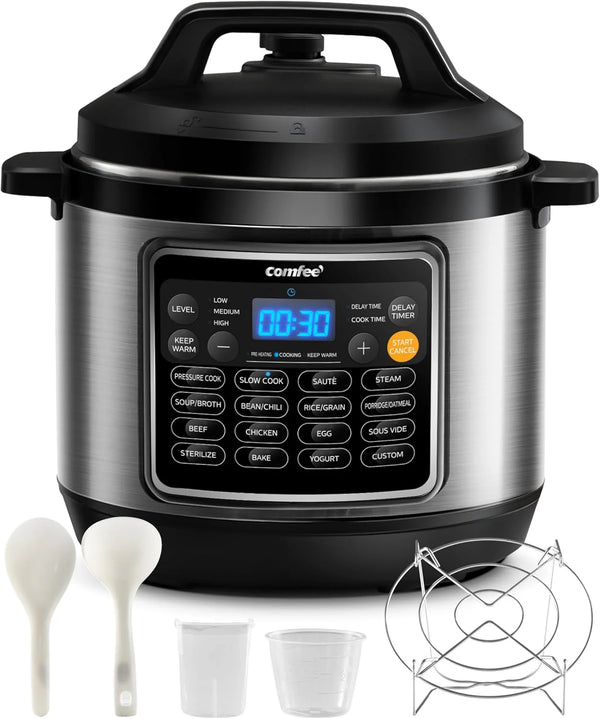 2025 16 in 1 Electric Pressure Cooker Instant Multi Cooker Olla de Presion Non-Stick Pot Yogurt Maker Rice Cooker Saut¨¦ Steamer 8 Quarts Stainless Steel