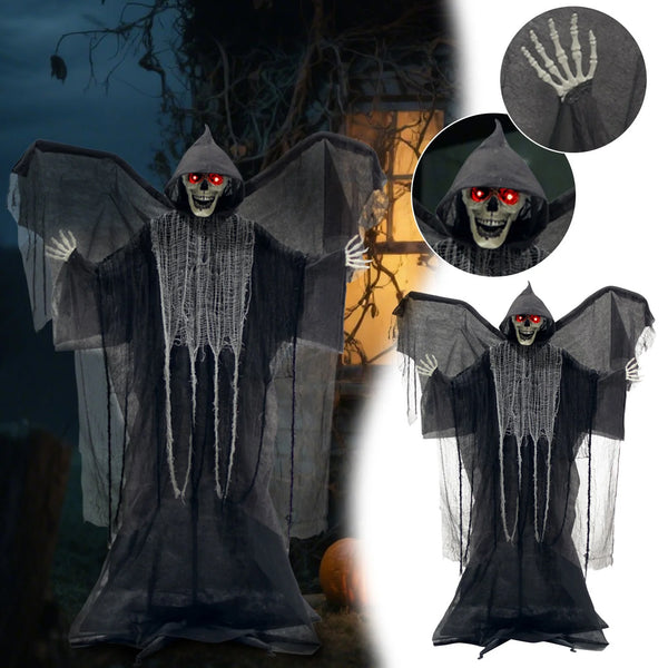 2025 Halloween Cosplay Props Scary Skeleton With Animated Light Up Sound Effects