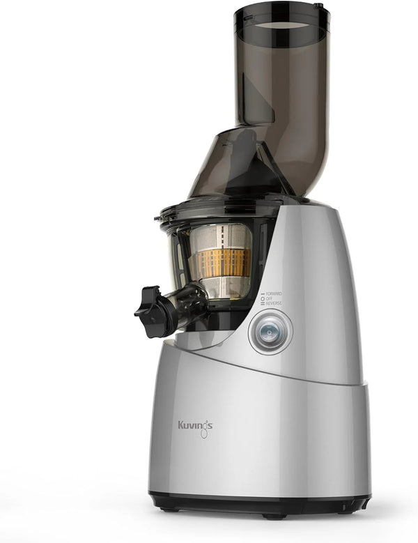 2025 Kuvings Whole Slow Juicer B6000S - Higher Nutrients and Vitamins, BPA-Free Components, Easy to Clean, Ultra Efficient 240W, 60RPMs, Includes Blank Strainer-Silver 17.5" X 10.06" X 14"