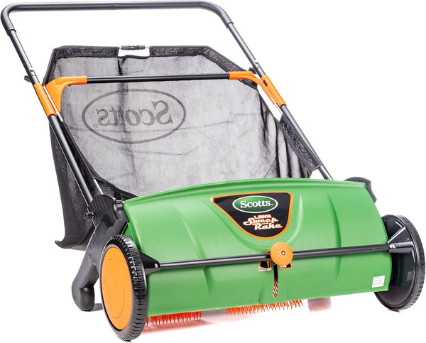 2025 Scotts Outdoor Power Tools LSW70026S 26-Inch Push Lawn Sweeper, Black/Green