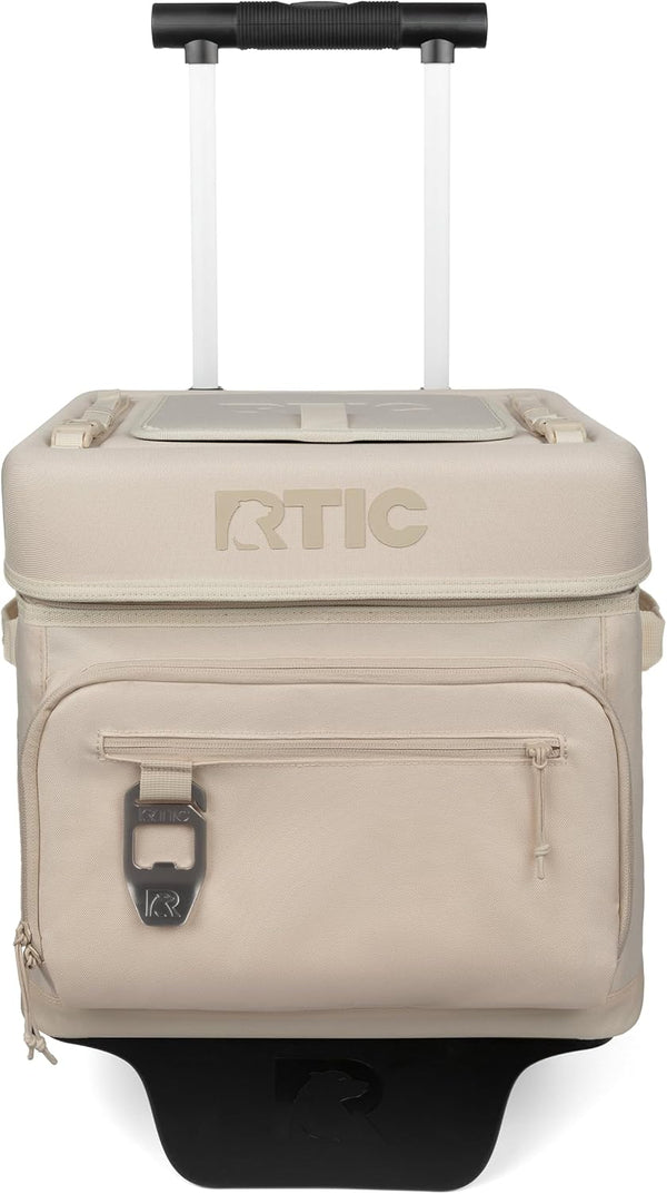 2025 RTIC 40 Can Everyday Wheeled Cooler, Soft Sided Insulated Portable Rolling Collapsible Cooler Bag with Wheels and Handle for Outdoor, Beach, Camping, Sports, Travel, Leakproof