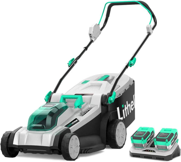 2025 Litheli Cordless Lawn Mower 17 Inch, 2 x 20V 4.0Ah Battery Lawn Mowers with Brushless Motor, Bagging & Mulching, Charger Included