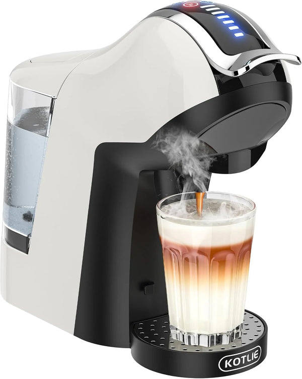 2025 Hot&Cold brewing Single Serve Coffee Maker for K*eurig K*cup, Small Espresso Coffee Machine for D*olce G*usto/N*es Original/Ground Coffee/44mm ESE,Adjustable TEMP&Water Volume, 1L Water Tank