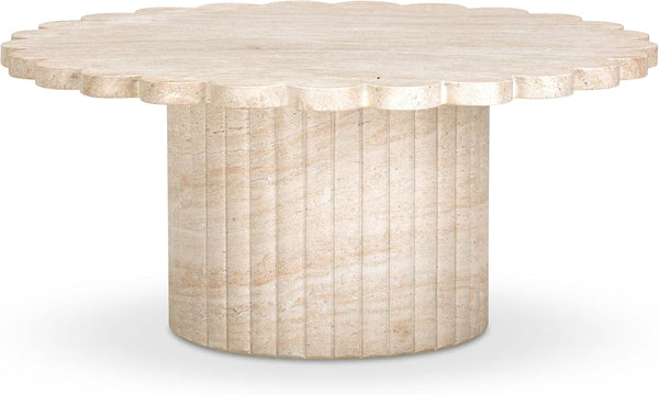 2025 Tov Furniture Blossom Washed Travertine Finish Indoor/Outdoor Coffee Table