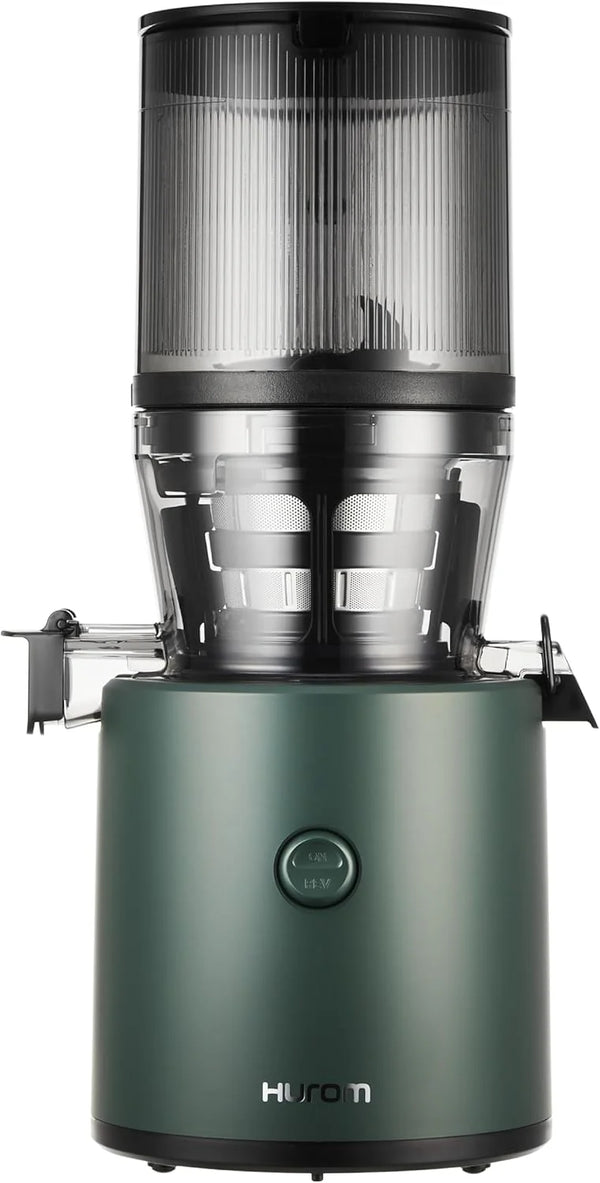 2025 Hurom H320 Cold Press Juicer Machine, Easy to Clean Masticating Slow Juicer, Coarse Strainers, Self-Feeding, Hands Free, Family Size, Quiet Motor, Easy Assembly (Kale/Dark Green)