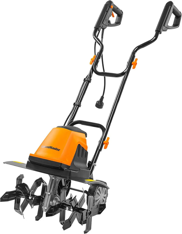 2025 LawnMaster TE1318W1 Corded Electric Tiller 13.5-Amp 18-Inch Orange