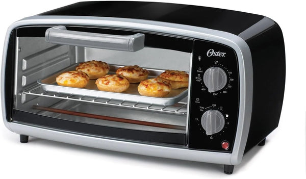 2025 Oster Toaster Oven, 4 Slice, Black (TSSTTVVG01)
