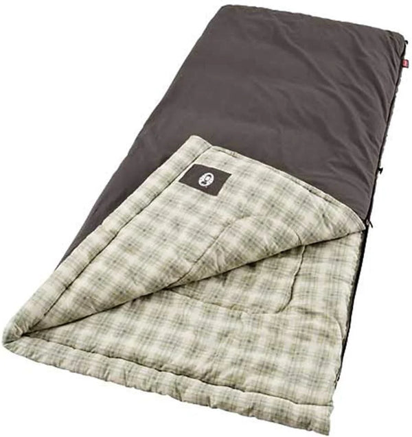 2025 Coleman Heritage Big & Tall 10°F Flannel Sleeping Bag, XL Sleeping Bag Fits Adults up to 6ft 7in Tall, Machine Washable, Great for Camping, Hunting, Guests, & More
