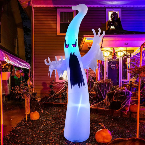 2025 6 FT Halloween Inflatable Ghost with LED Scary Blow Up Decor - Inflable Fantasma