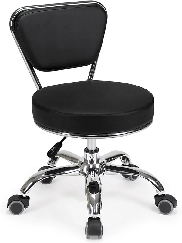2025 Dayton Garage Rolling Seat (Black) Pneumatic, Short Stool with Adjustable Height 13"-15", Perfect for Garage Task, Home Cleaning, Bathroom Short Seat, Technician Task