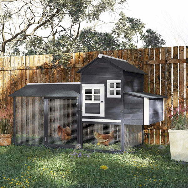 2025 84'' Chicken Coop Deluxe Wooden House Hen Backyard Poultry Hutch Run Box
