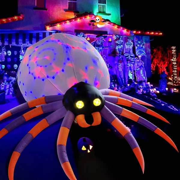 2025 DomKom Giant 16FT Halloween Inflatable Decorations Spider, Build-in Magic LED Lights Holiday Blow Up Yard Decoration for Halloween Holiday Party Outdoor,Garden Yard Lawn Decor