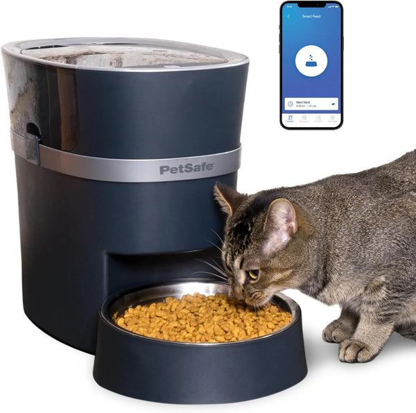 2025 PetSafe Smart Feed - Electronic Pet Feeder for Cats & Dogs - 6L/24 Cup Capacity - Programmable Mealtimes - Alexa, Apple & Android Compatible - Backup Batteries Ensure Meal Delivery During Power Outage