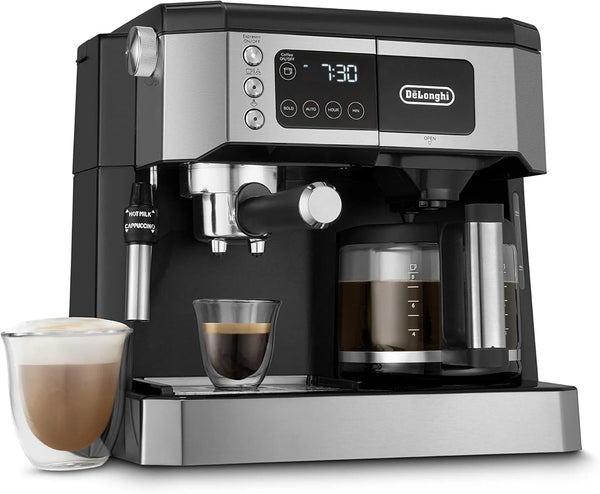 2025 Longhi All-in-One Coffee and Espresso Maker Combo with Grinder, Milk Frother, Auto Timer & Dual Heating System – Espresso Machine & Drip Coffee Brewer – All-in-One Stainless Steel Barista Machine