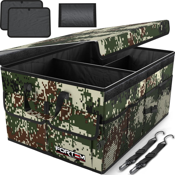 2025 Car Trunk Organizer, Collapsible Multi Compartment SUV Organizer, Foldable Storage for Car Accessories for Women Men, 600D Oxford, Non Slip Bottom, Securing Straps, Soft Cover (65L)