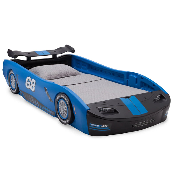 2025 Delta Children Turbo Race Car Twin Bed, Blue