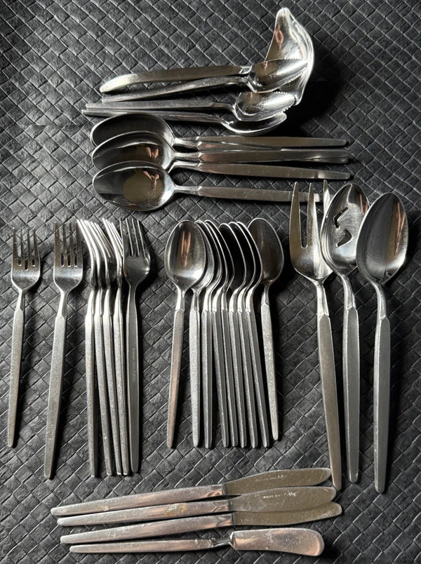 2025 Japan Stainless Steel Flatware 32 Assorted Piece Set Vtg 1960s