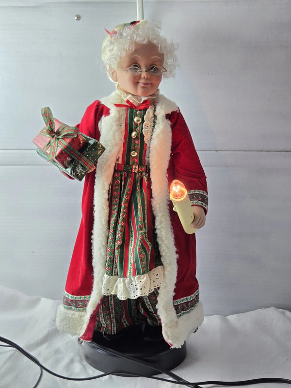 2025 Vintage 1990's Santa's Best Animated Illuminated Mrs Claus Clause Figure *TESTED
