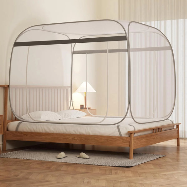 2025 Pop-Up Mosquito Net Tent Wide Roof,Portable Folding Design with Bottom for Bedroom Yard Outdoor Camping Fishing Hiking Trip,Baby Toddler Bed Protection,Easy to Install,King Size