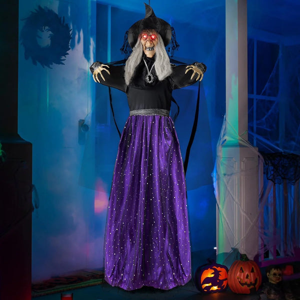 2025 Animated Witch Halloween Decorations Outdoor Indoor, Scary Halloween Animatronic