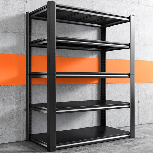 2025 40" W Garage Shelving, Heavy Duty Storage Shelves Load 2500LBS, 5-Tier Adjustable Metal Shelving, Garage Shelves for Warehouse, Pantry, Basement, 72" H x 40" W x 18" D