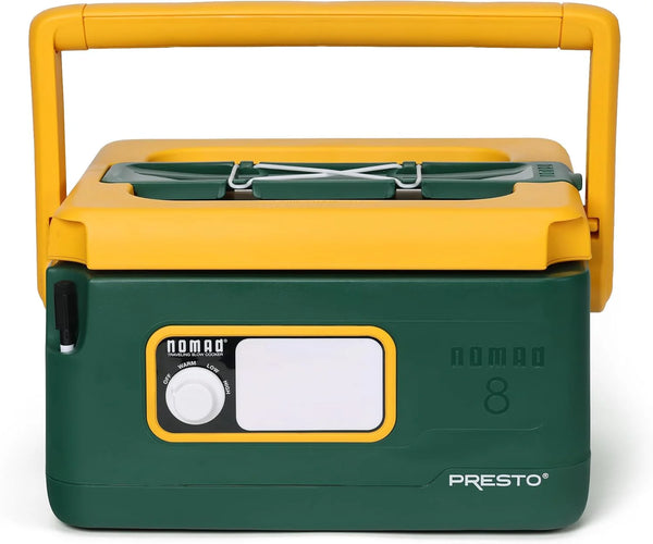 2025 Presto 06019 8-Quart Nomad Traveling Slow Cooker, Locking Lid, Dry Erase Board, Green/Gold