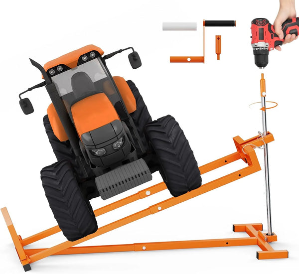 2025 Lawn Mower Jack Lift,Upgraded Lawn Tractor Lift with 1000 lb Weight Capacity,Retractable Riding Mower Lift Installation is Simple. Easy to Store (High Carbon Steel)