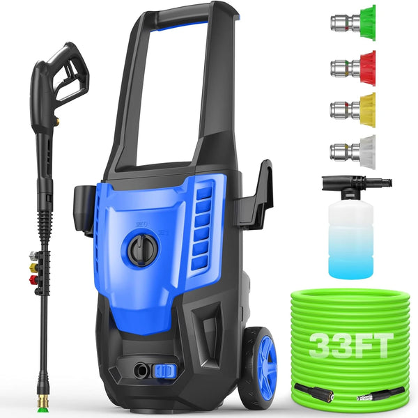2025 5000PSI Electric Pressure Washer, 4.0 GPM High Power Washer Machine, with Adjustable Nozzle and Soap Bottle for Cars/Fences/Driveways/Home/Patios (Light Blue)