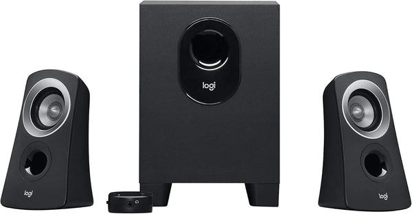 2025 Logitech Z313 2.1 Multimedia Speaker System with Subwoofer, Full Range Audio, 50 Watts Peak Power, Strong Bass, 3.5mm Inputs, PC/PS4/Xbox/TV/Smartphone/Tablet/Music Player - Black