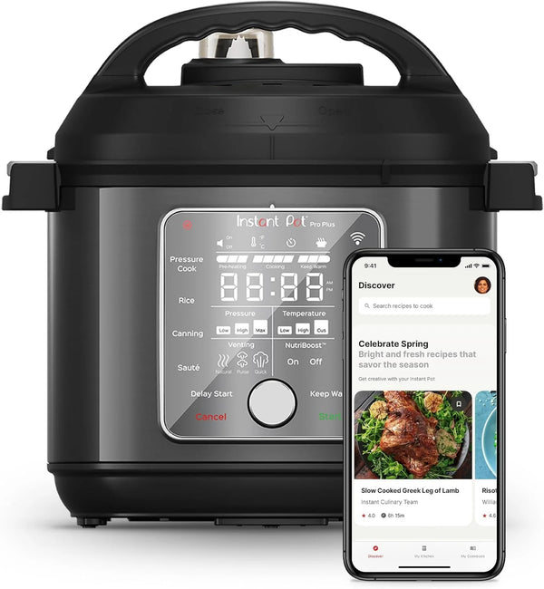 2025 Instant Pot Pro Plus Wi-Fi Smart 10-in-1, Pressure Cooker, Slow Cooker, Rice Cooker, Steamer, Saut¨¦ Pan, Yogurt Maker, Warmer, Canning Pot, Sous Vide, Includes App with Over 800 Recipes, 6 Quart