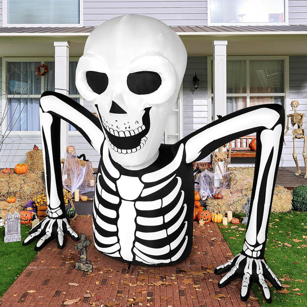 2025 Joiedomi 5.5 FT Long Halloween Inflatables Outdoor Decorations, Skeleton Halloween Decor Blow Up Yard Decorations with LEDs, Inflatable Skeleton Ground Breaker for Outside Lawn Garden Decor