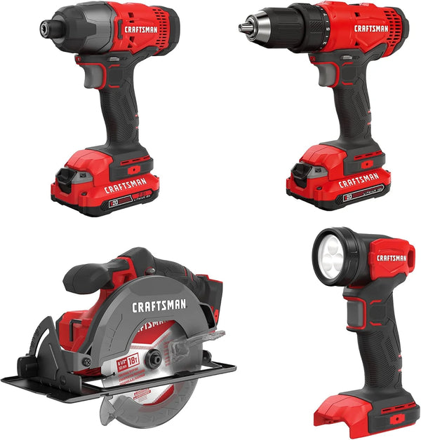 2025 V20 MAX Power Tool Combo Kit, 4-Tool Cordless Power Tool Set (CMCK401D2AM)