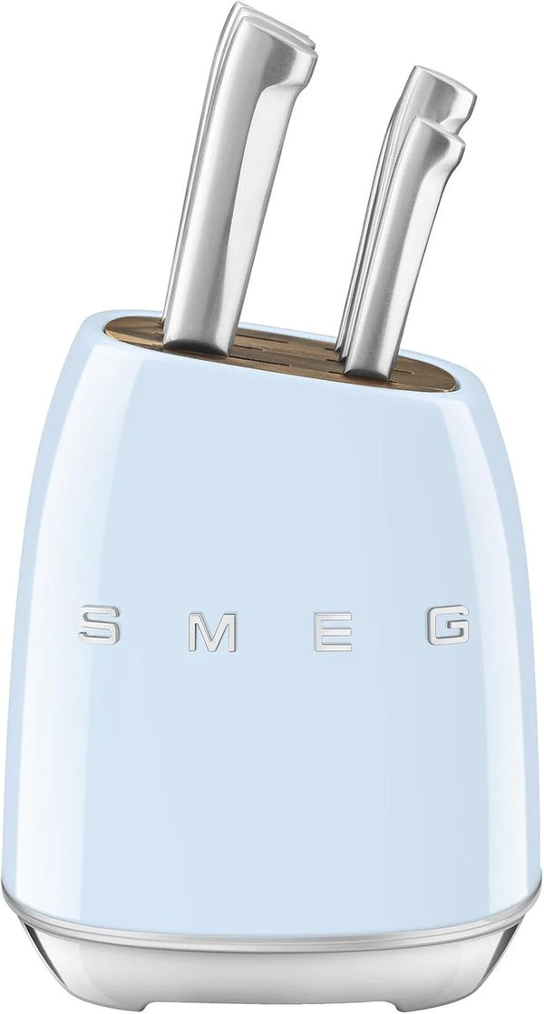 2025 Smeg Pastel Blue Stainless Steel Knife Block Set