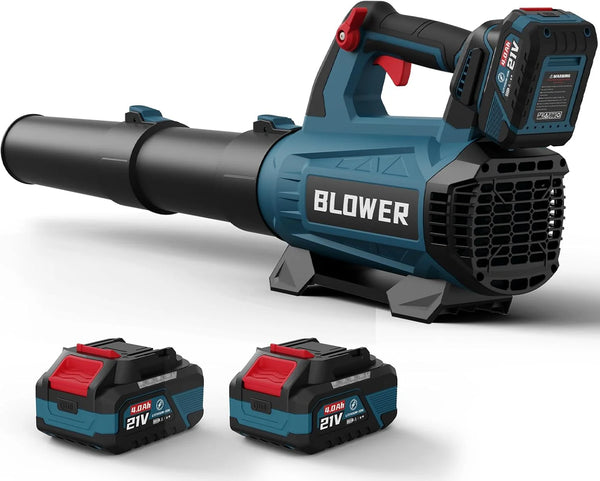 2025 Leaf Blower Cordless (Upgraded) - 630CFM/160MPH, 21V Powerful Electric Cordless Leaf Blower with 2 x 4.0Ah Batteries and Charger, Battery Powered Leaf Blowers for Lawn Care, Patio, Yard, Dust, Snow
