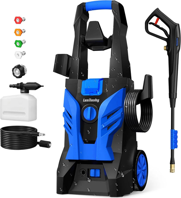 2025 Pressure Washer, Power Washer with 4 Nozzles and Foam Cannon, High Pressure Cleaning Machine for Cars, Driveways, Fences, Patios, Home Cleaning