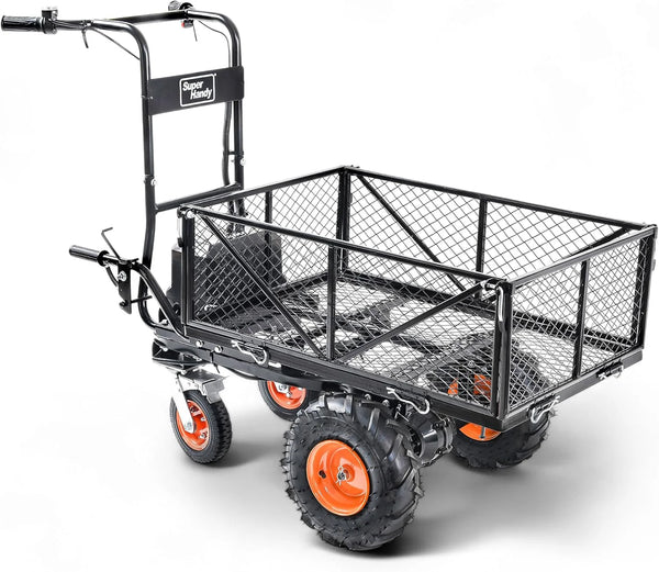 2025 SuperHandy Utility Service Cart Power Wagon Wheelbarrow Electric 48V DC Li-Ion Powered 660Lbs Load and 1000Lbs+ Hauling Capacity Farm and Garden All Purpose Modular Cargo Bed