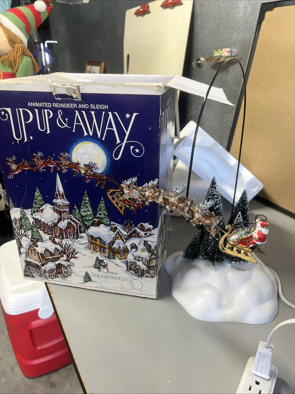 2025 Department 56 Animated Reindeer And Sleigh Up Up & Away Holiday Christmas